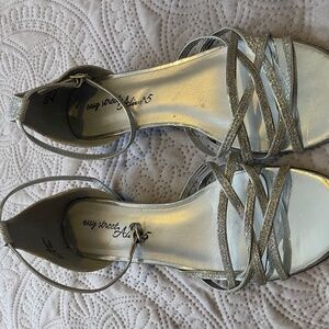 Sparkly silver dress flats- sandals